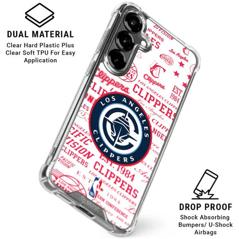 NBA Los Angeles Clippers Blast Logos Galaxy S26 Clear Case