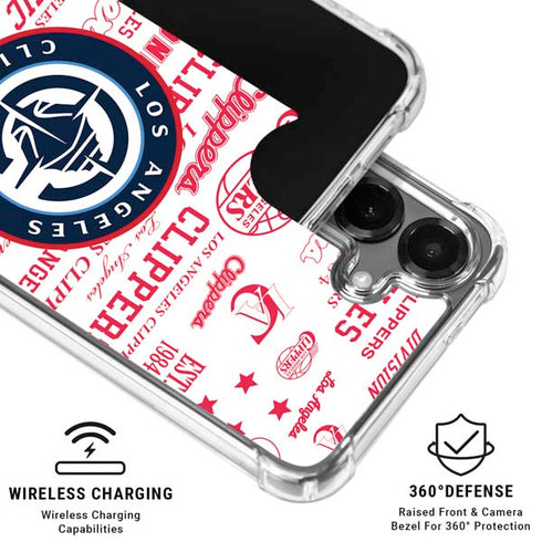 NBA Los Angeles Clippers Blast Logos Galaxy S26 Plus Clear Case