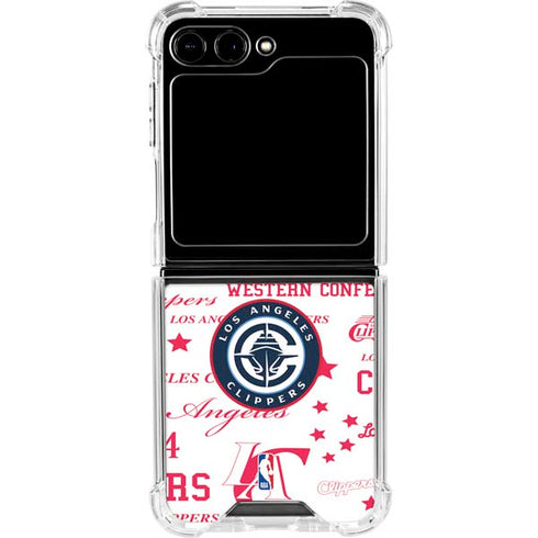 NBA Los Angeles Clippers Blast Logos Galaxy Z Flip5 5G Clear Case
