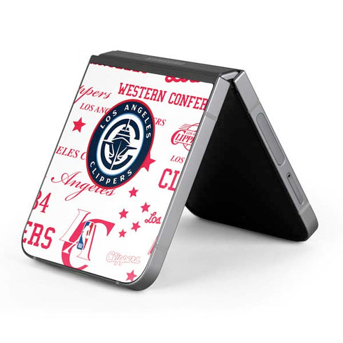 NBA Los Angeles Clippers Blast Logos Galaxy Z Flip6 Skin