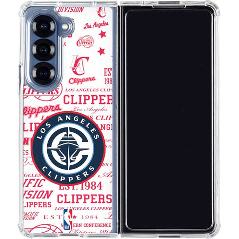 NBA Los Angeles Clippers Blast Logos Galaxy Z Fold7 Clear Case
