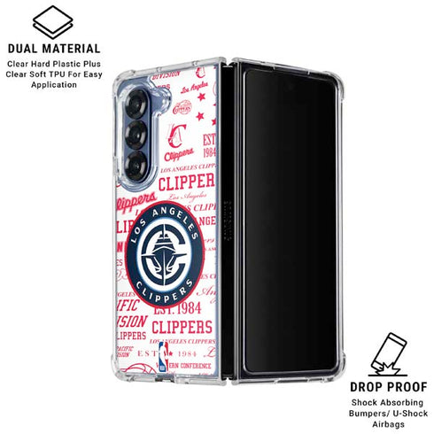NBA Los Angeles Clippers Blast Logos Galaxy Z Fold7 Clear Case