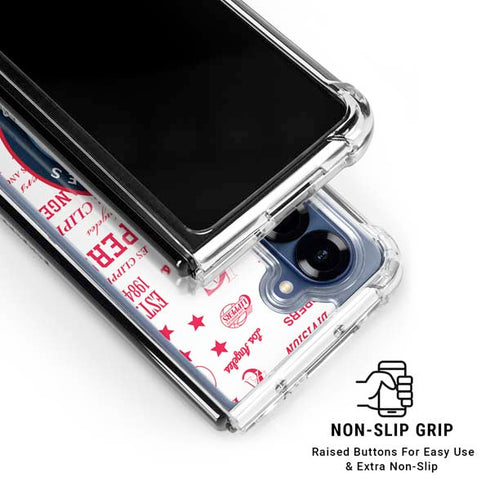 NBA Los Angeles Clippers Blast Logos Galaxy Z Fold7 Clear Case