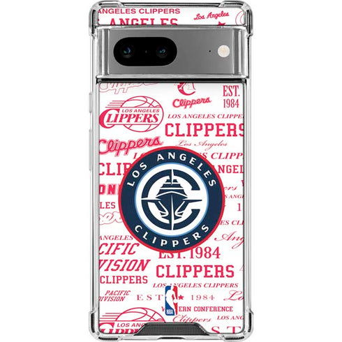NBA Los Angeles Clippers Blast Logos Google Pixel 8 Clear Case
