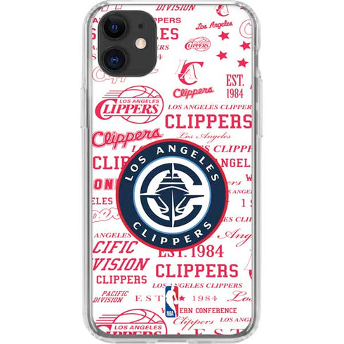 NBA Los Angeles Clippers Blast Logos iPhone 11 Clear Case