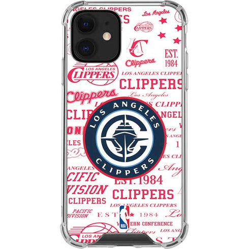 NBA Los Angeles Clippers Blast Logos iPhone 12 Clear Case
