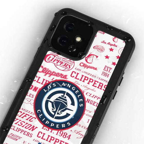 NBA Los Angeles Clippers Blast Logos iPhone 12 Mini Waterproof Case
