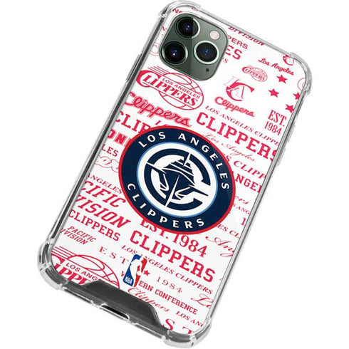NBA Los Angeles Clippers Blast Logos iPhone 12 Pro Clear Case