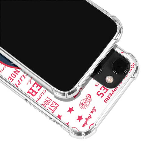 NBA Los Angeles Clippers Blast Logos iPhone 13 Mini Clear Case