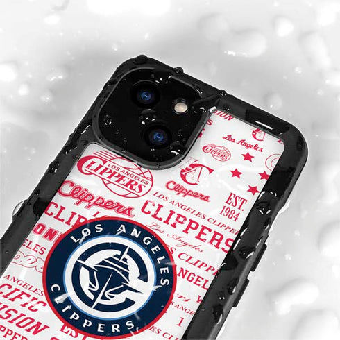 NBA Los Angeles Clippers Blast Logos iPhone 13 Mini Waterproof Case