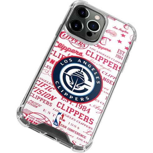 NBA Los Angeles Clippers Blast Logos iPhone 13 Pro Clear Case