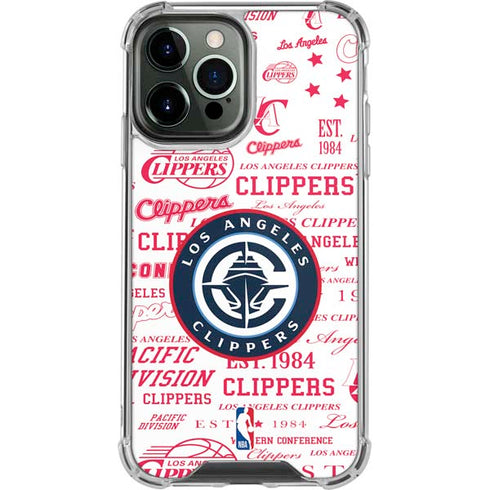 NBA Los Angeles Clippers Blast Logos iPhone 13 Pro Max Clear Case