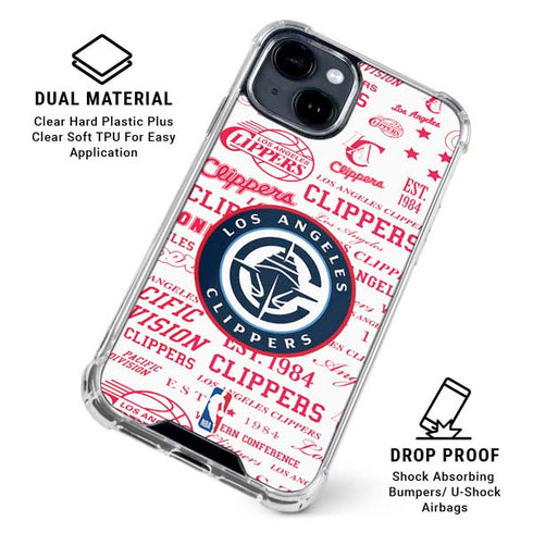 NBA Los Angeles Clippers Blast Logos iPhone 14 Clear Case