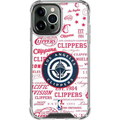 NBA Los Angeles Clippers Blast Logos iPhone 14 Pro Max Clear Case