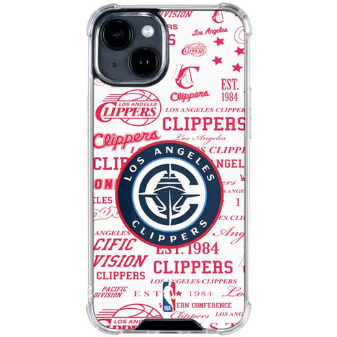 NBA Los Angeles Clippers Blast Logos iPhone 15 Clear Case