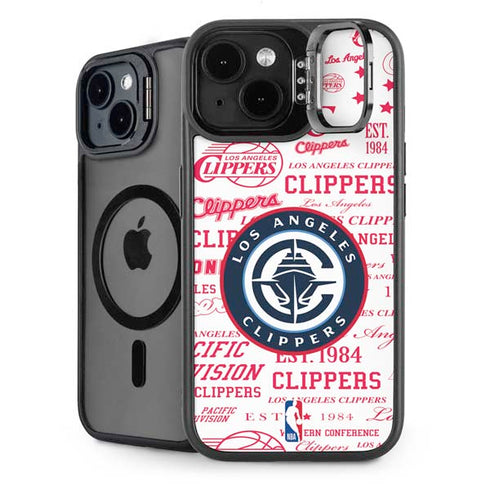 NBA Los Angeles Clippers Blast Logos iPhone 15 Plus Kickstand Case