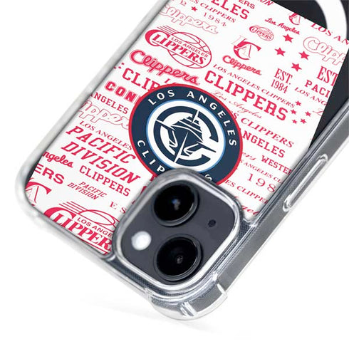 NBA Los Angeles Clippers Blast Logos iPhone 15 Plus MagSafe Case
