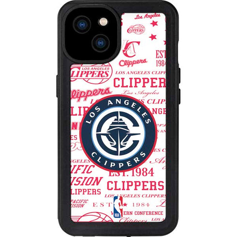NBA Los Angeles Clippers Blast Logos iPhone 15 Plus Waterproof Case