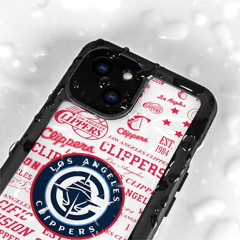 NBA Los Angeles Clippers Blast Logos iPhone 15 Plus Waterproof Case