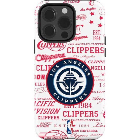 NBA Los Angeles Clippers Blast Logos iPhone 15 Pro Impact Case