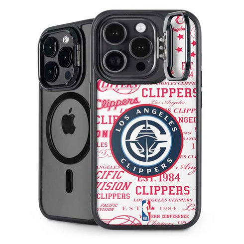 NBA Los Angeles Clippers Blast Logos iPhone 15 Pro Kickstand Case