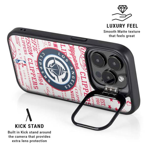 NBA Los Angeles Clippers Blast Logos iPhone 15 Pro Max Kickstand Case