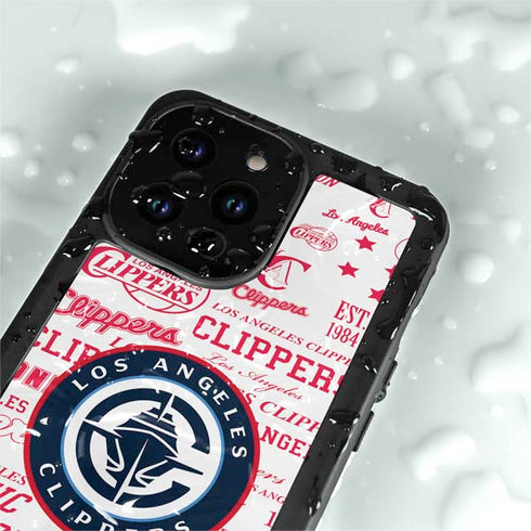 NBA Los Angeles Clippers Blast Logos iPhone 15 Pro Waterproof Case