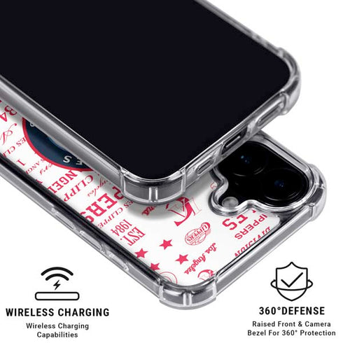 NBA Los Angeles Clippers Blast Logos iPhone 16 Clear Case