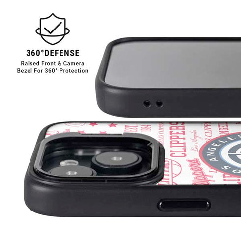 NBA Los Angeles Clippers Blast Logos iPhone 16 Kickstand Case