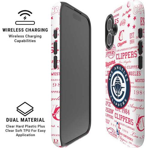 NBA Los Angeles Clippers Blast Logos iPhone 16 Magsafe Impact Case
