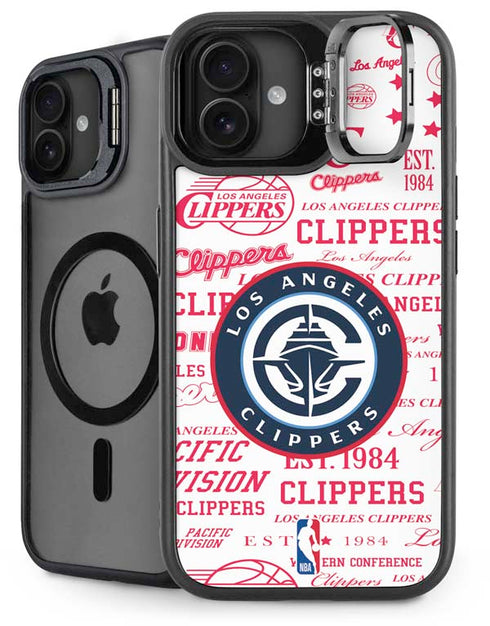 NBA Los Angeles Clippers Blast Logos iPhone 16 Plus Kickstand Case