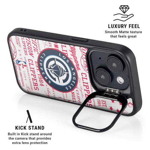 NBA Los Angeles Clippers Blast Logos iPhone 16 Plus Kickstand Case