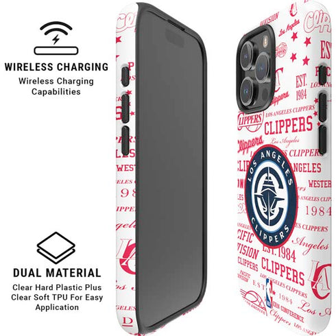 NBA Los Angeles Clippers Blast Logos iPhone 16 Pro Max Magsafe Impact Case