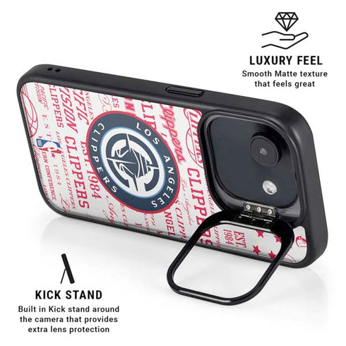 NBA Los Angeles Clippers Blast Logos iPhone 16e Kickstand Case