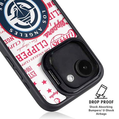 NBA Los Angeles Clippers Blast Logos iPhone 16e Kickstand Case