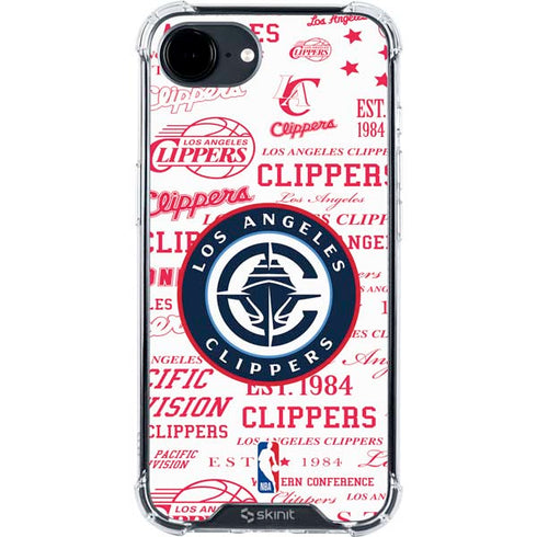 NBA Los Angeles Clippers Blast Logos iPhone 16e Clear Case