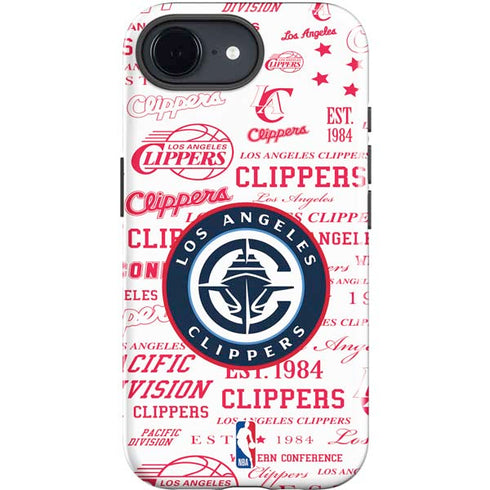 NBA Los Angeles Clippers Blast Logos iPhone 16e Impact Case