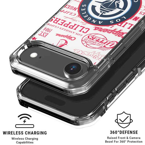 NBA Los Angeles Clippers Blast Logos iPhone 17 Air Clear Case