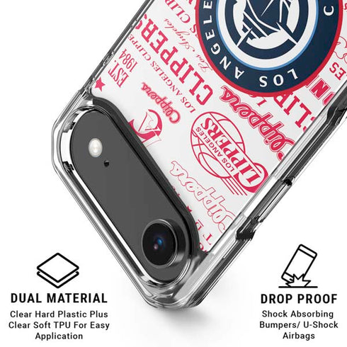 NBA Los Angeles Clippers Blast Logos iPhone 17 Air Clear Case