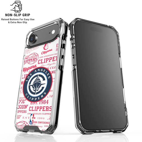 NBA Los Angeles Clippers Blast Logos iPhone 17 Air Clear Case