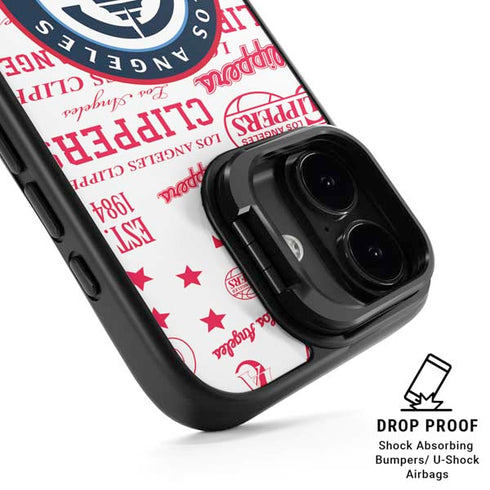 NBA Los Angeles Clippers Blast Logos iPhone 17 Kickstand Case