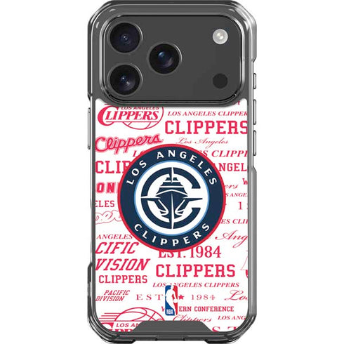 NBA Los Angeles Clippers Blast Logos iPhone 17 Pro Clear Case