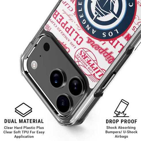 NBA Los Angeles Clippers Blast Logos iPhone 17 Pro Max Clear Case