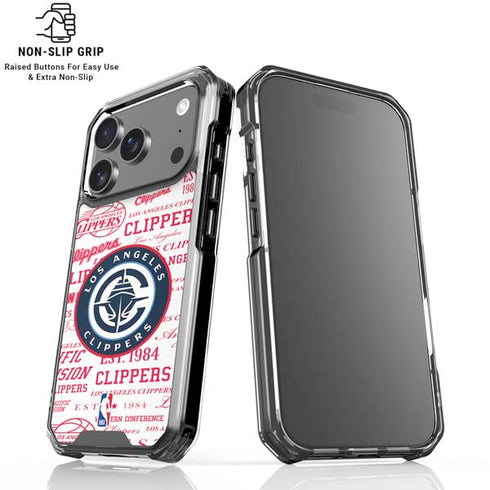 NBA Los Angeles Clippers Blast Logos iPhone 17 Pro Max Clear Case