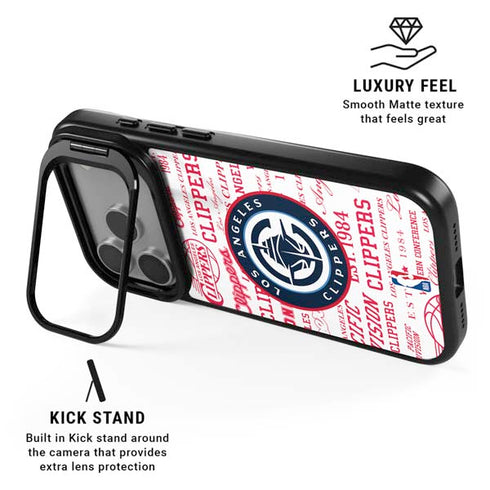 NBA Los Angeles Clippers Blast Logos iPhone 17 Pro Max Kickstand Case