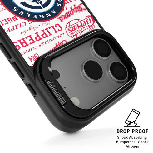 NBA Los Angeles Clippers Blast Logos iPhone 17 Pro Max Kickstand Case