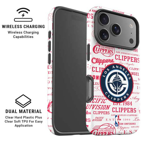 NBA Los Angeles Clippers Blast Logos iPhone 17 Pro Max Magsafe Impact Case