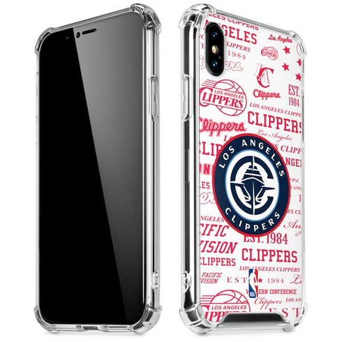 NBA Los Angeles Clippers Blast Logos iPhone XS Max Clear Case