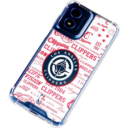 NBA Los Angeles Clippers Blast Logos Moto G 5G (2024) Clear Case