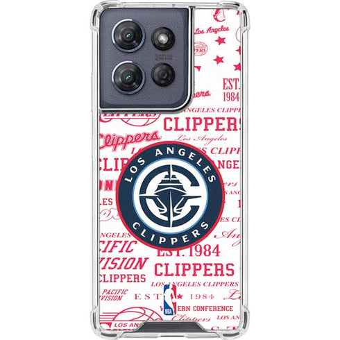NBA Los Angeles Clippers Blast Logos Moto G Play 5G (2025) Clear Case